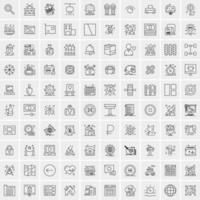 100 iconos de negocios para web y material impreso vector