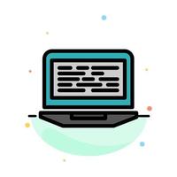 Laptop Coding Code Screen Computer Abstract Flat Color Icon Template vector