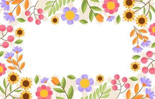 Spring Floral Border Background vector