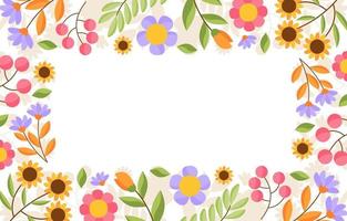 Spring Floral Border Background vector