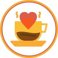 Heart Coffee Vector Icon Design