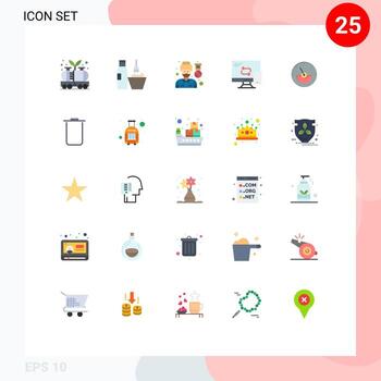 Pictogram Set of 25 Simple Flat Colors of transfer mobile makeup computing soldier Editable Vector Design Elements