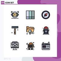 9 Creative Icons Modern Signs and Symbols of extension data lines analysis razor Editable Vector Design Elements