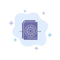 Document File Gear Settings Blue Icon on Abstract Cloud Background vector