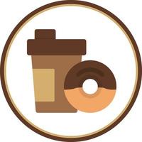 Coffee Doughnut Vector Icon Design