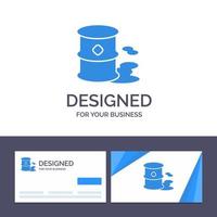 Creative Business Card and Logo template Barrels Environment Garbage Pollution Vector Illustration