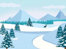 Nature Scenery Winter Background vector
