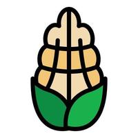 Eco corn icon color outline vector