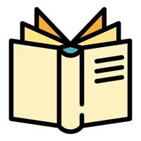 Open book icon color outline vector