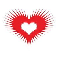 Spiked heart icon, simple style vector