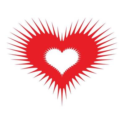 Spiked heart icon, simple style