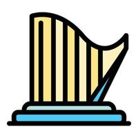 Ancient harp icon color outline vector