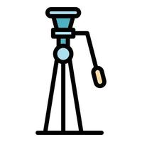 Tripod icon color outline vector