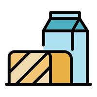 Farm pack milk icon color outline vector