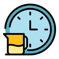 Cleaning time icon color outline vector