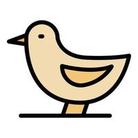 Farm bird icon color outline vector