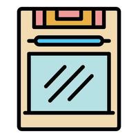 Stove icon color outline vector