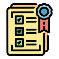 Standard paper icon color outline vector