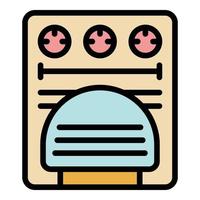 Baking oven icon color outline vector
