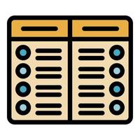 Web page comparison icon color outline vector
