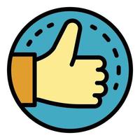 Thumb up product review icon color outline vector