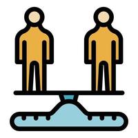 Person scales comparison icon color outline vector