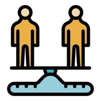 Person scales comparison icon color outline vector