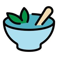 Soup bowl icon color outline vector