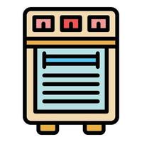 Electric cooker icon color outline vector