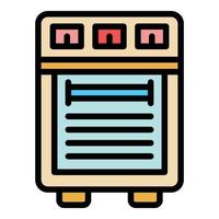 Electric cooker icon color outline vector