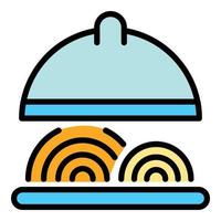 Home delivery food tray icon color outline vector