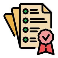 Quality papers icon color outline vector