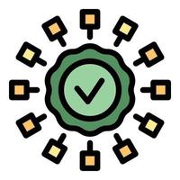 Approved scheme standard icon color outline vector