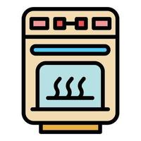 Electric convection oven icon color outline vector