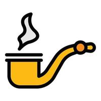 Personal smoking pipe icon color outline vector