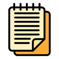 Writing notebook icon color outline vector