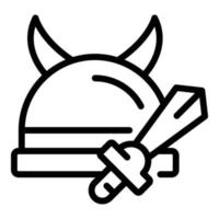 Warrior helmet icon outline vector. Game machine vector