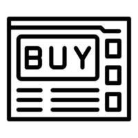 Buy website icon outline vector. Fill form vector