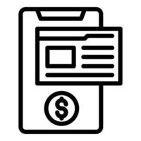 Online cash icon outline vector. Report resume vector