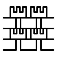 Cement house icon outline vector. Build worker vector