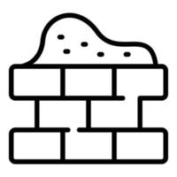 Mortar brick wall icon outline vector. Builder worker vector