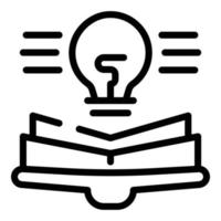 Open book idea icon outline vector. Creative solution vector