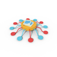 3d illustration of document app network png