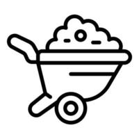 Wheelbarrow mortar icon outline vector. Builder work vector