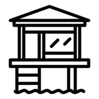 Villa bungalow icon outline vector. Beach house vector