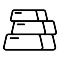 Zinc bars icon outline vector. Zn mineral vector