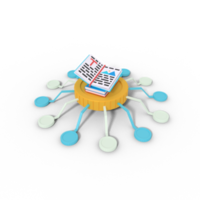 3d illustration du réseau ebook png