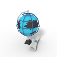 Illustration 3d de l'éducation globe et carte png