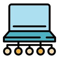 Computer training icon color outline vector