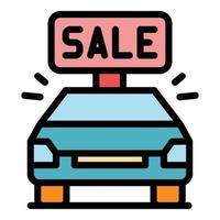 Car on sale icon color outline vector